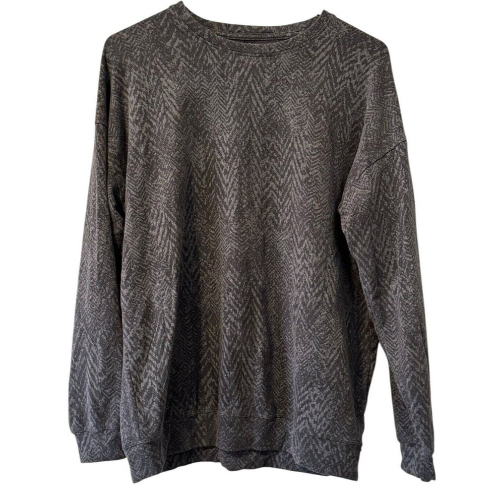 Athleta Sweater Women‎ Medium Studio to Street Gray Sweatshirt Soft Modal Preppy